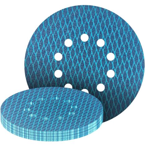 Paquete de 15 discos abrasivos excéntricos de 225 mm - 10 agujeros - Grano 60 - Forma de diamante - Antiobstrucción - Para lijadora Jirafa (1/5)