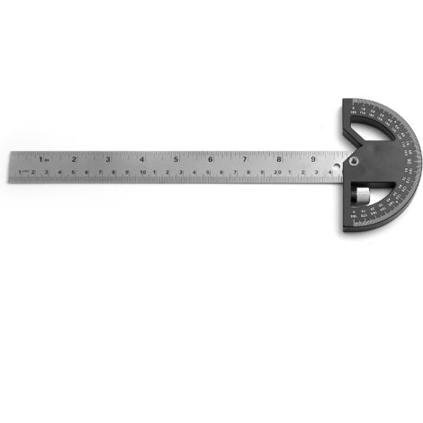 Transportador de ángulos, regla de marcado y medición para carpintería, herramienta de regla de carpintería de acero inoxidable de 300 mm, buscador de ángulos de 0 a 180° para pintar, dibujar y medir. (1/5)