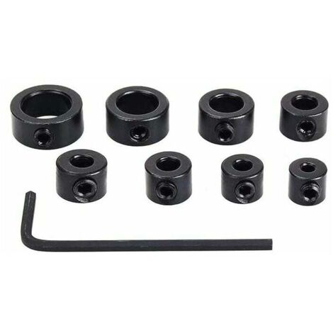 9 piezas de tope de profundidad de pasador, tope de profundidad de taladro de anillo de posicionamiento, broca de tope de profundidad, posicionador, localizador, brocas, hexagonal, llave de anillo de (1/5)