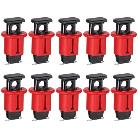 10 unidades de bloqueo de seguridad eléctrica rojo, bloqueo de disyuntor miniatura, bloqueo de aislamiento eléctrico, bloqueo de disyuntor miniatura (1/5)