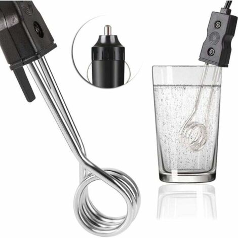 Calentador de agua de inmersión de 12 V con enchufe para encendedor de cigarrillos, calentador de agua de inmersión para coche, para viajes, camping, picnic. (1/5)