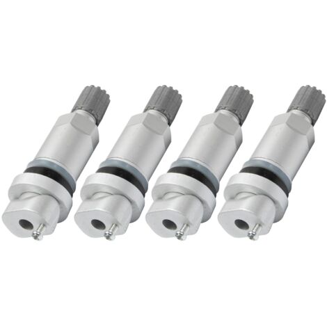 Monitores de presión de neumáticos para Mondeo 207, 307, 407 C4, C5, 4 piezas, kit de reparación de válvula de presión de neumáticos plateado, reparación de válvula TPMS (1/5)