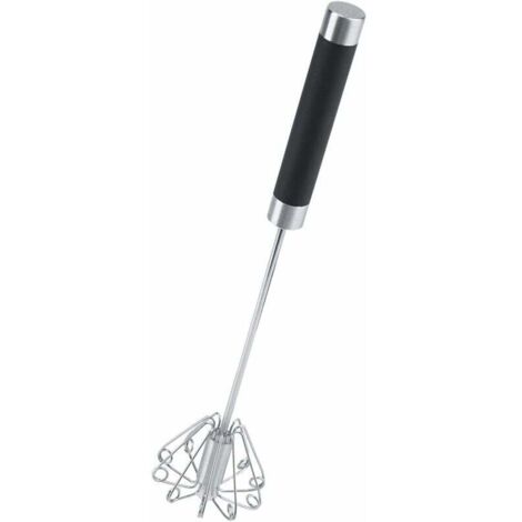 Batidor de huevos giratorio - Batidor de huevos manual giratorio de acero inoxidable resistente y duradero (1/5)