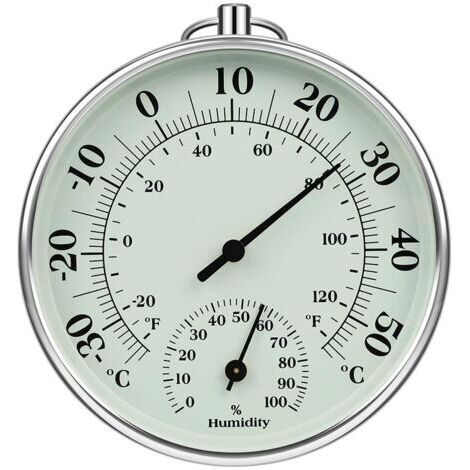 Termómetro de 10 cm para interiores y exteriores con medidor de humedad, monitor de temperatura del aire interior y exterior, indicadores de temperatura y humedad para aire acondicionado. (1/5)