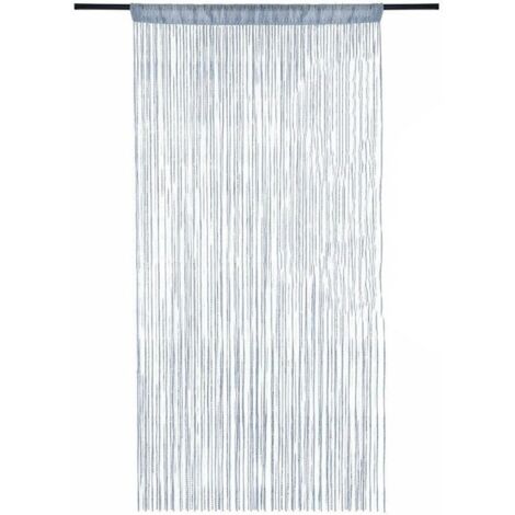Cortina de cuentas para colgar, 100 x 200 cm, con borlas para puerta y ventana, divisor brillante, cenefa y borlas (blanco) (1/5)