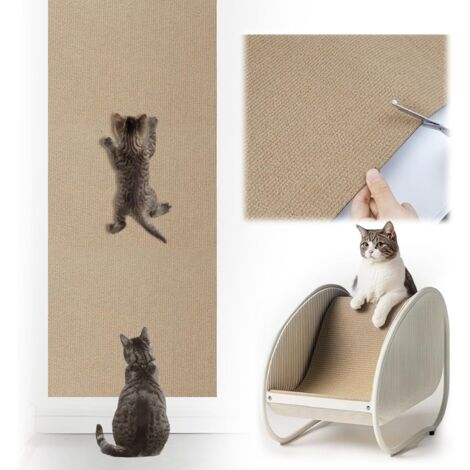 Rascadores autoadhesivos, rascador para gatos color caqui oscuro, rascador para gatos, rascador de pared para gatos, rascador para gatos, rascador de pared para gatos (200 cm x 40 cm) (1/5)