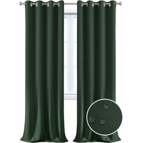 Cortina impermeable para exteriores, con aislamiento térmico, resistente al viento y a los rayos UV, ideal para jardines, pabellones, balcones y terrazas (verde, 1 unidad/132 x 213 cm)