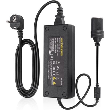 Adaptador de corriente para coche de 180 W y 15 A, convertidor de voltaje de 230 V a 12 V, adaptador de CA a CC para encendedor de cigarrillos, inflador de neumáticos, enfriador y otros electrodomésti (1/5)