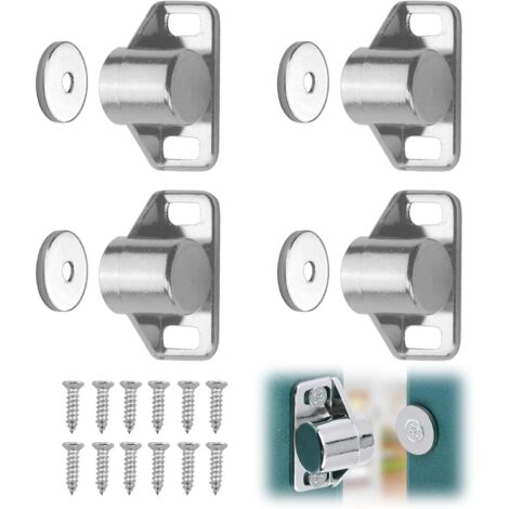 imanes para puerta, cierres magnéticos de aleación de zinc, para muebles, armarios y gabinetes (plateados) (1/5)