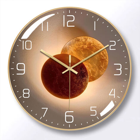 Reloj de pared silencioso de diseño moderno de 30 cm, reloj de pared digital silencioso - Oro rosa (1/5)