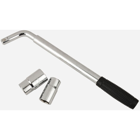 Llave de tubo para ruedas de coche - Mango extensible - Tamaños de vaso: 17 mm, 19 mm, 21 mm, 23 mm - Compatible con todos los vehículos estándar (1/5)