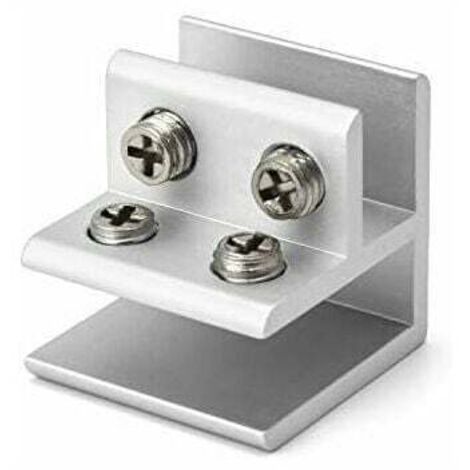 Abrazaderas de vidrio de 90 grados, ajustables para estantes de 8 a 12 mm de espesor (4 unidades) (1/5)