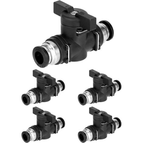 5 piezas Válvula de cierre neumática, Accesorio neumático para conexión rápida de mangueras neumáticas (Ø8mm) (1/5)