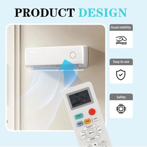 Telecomando Sostitutivo Per Condizionatore Haier - Modelli YR-HD01, YL-HD04, YR-HD06, YL-HD02, HA-0361 (0150401205L) - 3