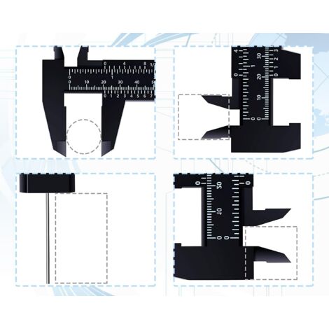 Calibrador de 4 piezas, plástico 150 mm/6