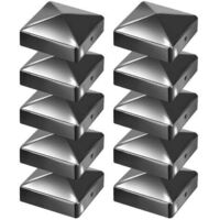 10 tapas para postes piramidales de alta resistencia para cercas, color negro, 91 mm