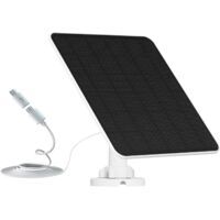 Panel solar para cámara de seguridad, 6 W, USB, compatible con cámaras de vigilancia, recargable a 5 V CC, con cable de 3 m.