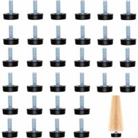 32 piezas de patas ajustables para muebles, patas atornilladas, patas niveladoras para muebles, patas roscadas M8, patas niveladoras para patas de muebles, sillas, mesas, negras, M8 25 mm