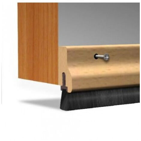 Bas de porte en hêtre véritable 100 cm – Finition peinte – Recoupable – Pour sols durs et intérieurs – Ellen
