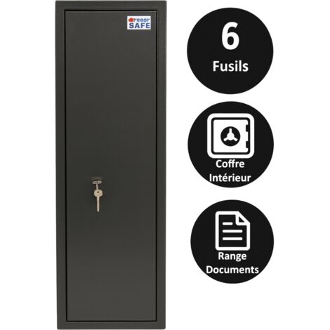 Armoire À Fusils Tresorsafe 6 Armes Serrure À Clés