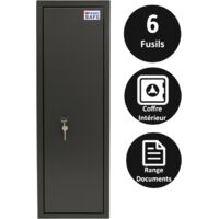 Armoire À Fusils Tresorsafe 6 Armes Serrure À Clés