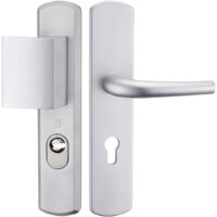 Heracles – Poignée anti-panique Salomé argent – Aluminium massif – Entraxe serrure 70 mm – Pour portes intérieures sécurisées