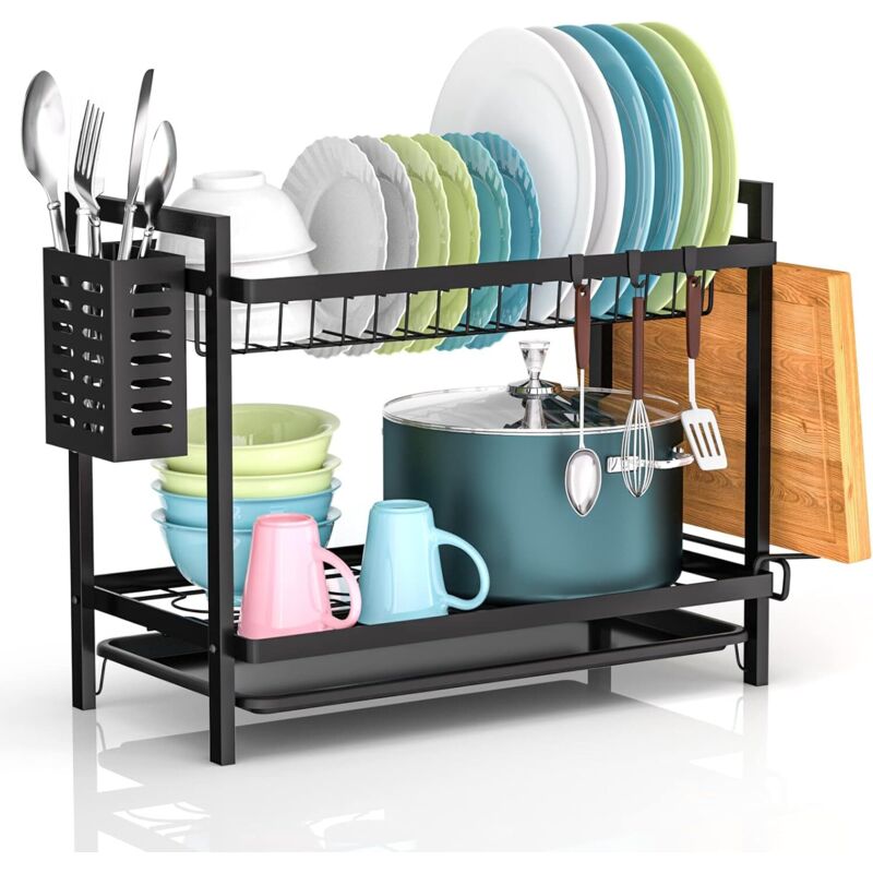 Supfine 2X Organisateur de Cuisine à 2 Niveaux, Rangement Sous évier Coulissant Support d'armoire Coulissant, Noir Panier de Rangement Coulissant pour Cuisine, Garde-Manger, Porte-épices Supfine 2X Organisateur de Cuisine à 2 Niveaux, Rangement Sous évier Coulissant Support d'armoire Coulissant, Noir Panier de Rangement Coulissant pour Cuisine, Garde-Manger, Porte-épices