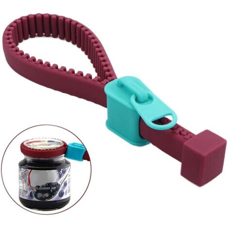 Ouvre-boîte manuel - Ouvre-boîte à fermeture éclair en silicone, réglable et antidérapant. Ouvre-boîte manuel polyvalent, idéal pour les mains faibles ou arthritiques. (1/5)