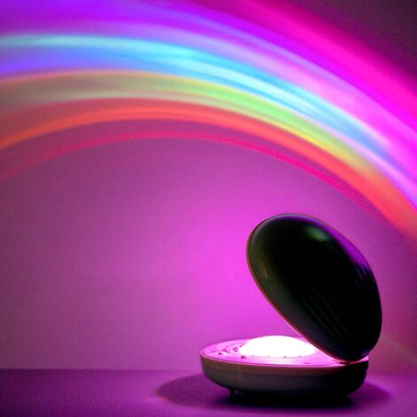 Veilleuse LED arc-en-ciel, veilleuse créative et colorée, 2 modes, lampe de projection arc-en-ciel en forme d'œuf, décoration pour chambre d'enfant (A) (1/5)