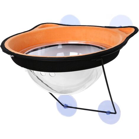 Litière pour chat de fenêtre, hamac suspendu à ventouse en forme de capsule spatiale, pour chat, pour se prélasser au soleil sur le rebord de la fenêtre, accessoires pour animaux de compagnie, orange (1/5)