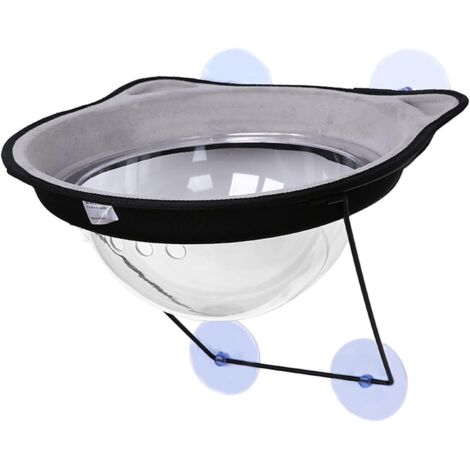 Litière pour chat de fenêtre, hamac suspendu à ventouse en forme de capsule spatiale, pour chat qui mange au soleil, accessoires pour animaux de compagnie, gris (1/5)