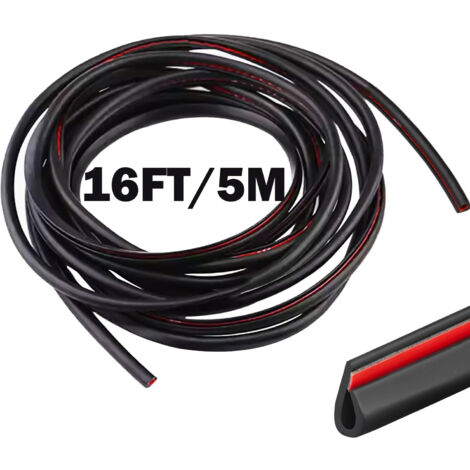Longziming – Baguette de protection voiture en PVC – Joint en caoutchouc rouge en forme de U – Résistance à l'abrasion et aux UV – Installation facile sans adhésif