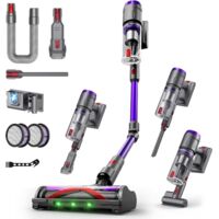 Aspirapolvere Senza Fili Anti-Acaro - 58 kPa, 600W, 75 min, 1,6L, Spazzola Anti-Acari, Filtro HEPA, Display LED
