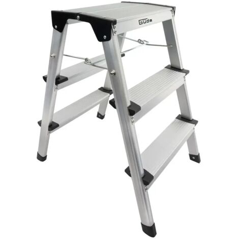 Güde Aluminium Trittleiter GAT 3S, 3-stufig, 150 kg belastbar