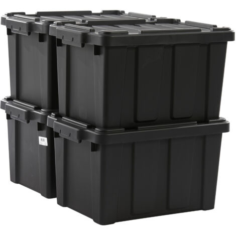 Caisse de rangement 21L – Lot de 4 – Dimensions L295 x P465 x H255 cm – Polypropylène recyclé – Résistante aux chocs et impacts – Iris Ohyama - DDSKT-210