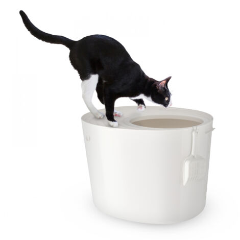 Iris Ohyama, Bac à litière, avec couvercle rainuré, pour chat, PUNT-530, Blanc (1/5)