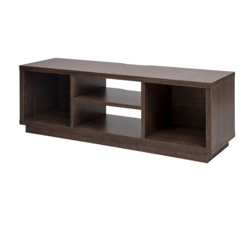 Iris Ohyama, Meuble TV, Meuble tele, Banc TV, Support télévision pour ecran jusqu'à 55 pouces, 4 Etagères, Sortie-câbles, Pieds ajustables, Chambre, Salon - TV Cabinet Standard OTS-125S - Marron