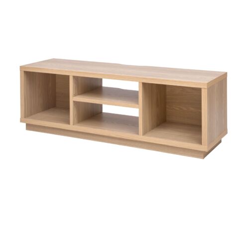 Iris Ohyama, Meuble TV, Meuble tele, Banc TV, Support télévision pour ecran jusqu'à 55 pouces, 4 Etagères, Sortie-câbles, Pieds ajustables, Chambre, Salon - TV Cabinet Standard OTS-125S - Marron clair