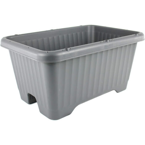 Iris Ohyama, Pot pour plantes jardinière aérienne avec système de drainage de l'eau pour le jardinage - Air Vegetable Planter 530, Gris