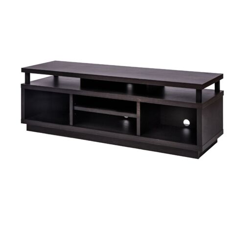 Iris Ohyama, Meuble TV, Meuble tele, Banc TV, Support télévision pour ecran jusqu'à 55 pouces, 5 Etagères, Sortie-câbles, Contemporain, Chambre, Salon -TV Cabinet Middle OTS-125M - Chêne noir