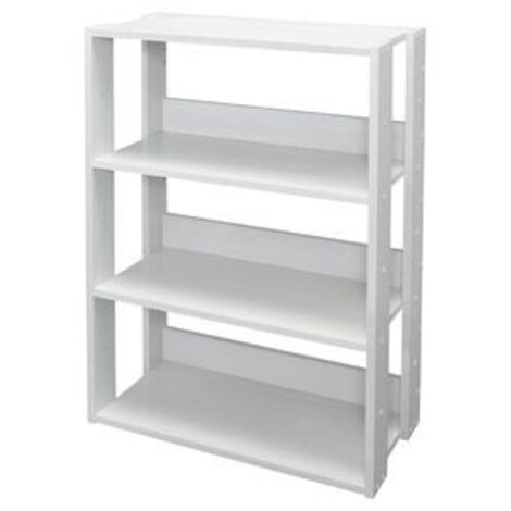 Iris Ohyama, Bibliothèque, Meuble de rangement à 3 Niveaux, Étagères ajustables tous les 14 cm, Stable, Industriel, Montage Facile, Salon, Entrée, Chambre, Bureau - Open Wood Rack OWR-600-Chêne Blanc