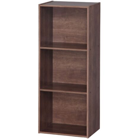 Iris Ohyama, Meuble de rangement, Bibliothèque, Meuble avec 3 étagères, Grande capacité, Multifonctionnel, Solide, Bureau, Chambre, Salon - Office Basic Rack CX-3FN - Marron