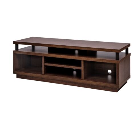 Iris Ohyama, Meuble TV, Meuble tele, Banc TV, Support télévision pour ecran jusqu'à 55 pouces, 5 Etagères, Sortie-câbles, Contemporain, Chambre, Salon - TV Cabinet Middle OTS-125M - Marron