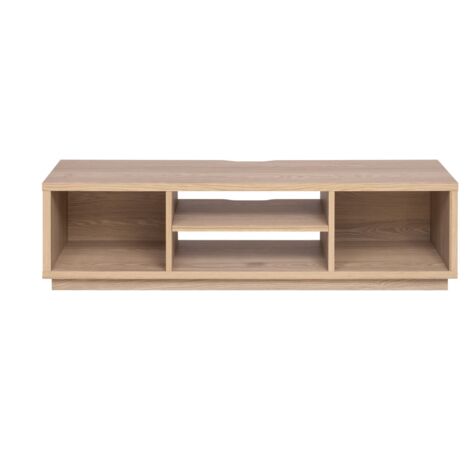 Iris Ohyama, Meuble TV, Meuble tele, Banc TV, Support télévision pour ecran jusqu'à 65 pouces, 4 Etagères, Sortie-câbles, Pieds ajustables, Chambre, Salon - TV Cabinet Standard OTS-150S - Marron clair