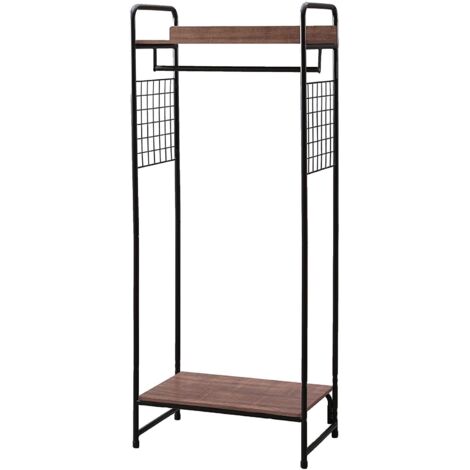 Iris Ohyama, Portant vêtement, Penderie dressing, Porte-manteau, Etagères solides, Montage Facile, Multi-usage, Design, Bureau, Entrée, Chambre, Salon - Metal Garment rack - PI-B4 - Noir
