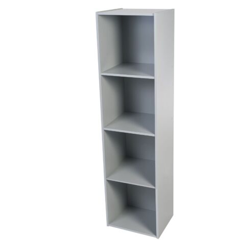 Iris Ohyama, Meuble enfant, Bibliothèque à Livres, Organiseur de Jouets, 4 étagères fixes, Multifonctionnelle, Design, Crèche, Chambre, Ecole - Kids cube shelf KCX-4 - Gris