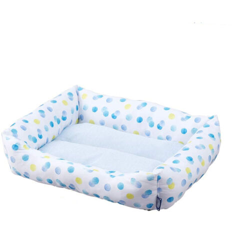 Iris Ohyama, Panier thermique Matière isotherme Rembourré Rebord pour chat & petit chien - Pet Bed SofaPCSB-20M, Pois (1/5)
