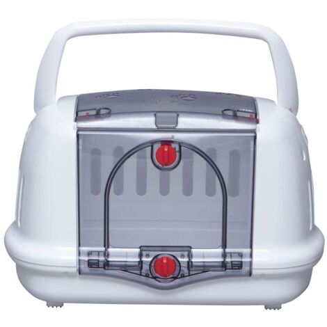 Iris Ohyama, Sac de transport 2 encoches latérales 2 ouvertures pour chat, chien, rongeur - Pet House & CarryP-HC480, Blanc