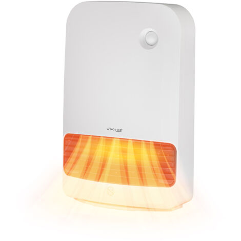 Woozoo, Chauffage d'appoint compact / Radiateur céramique mobile, Portée 90m, 1500W, Détecteur de mouvement pour économies, Minuteur d'arrêt, Salle de bain, salon - JCH-15TD4 - Blanc (1/5)