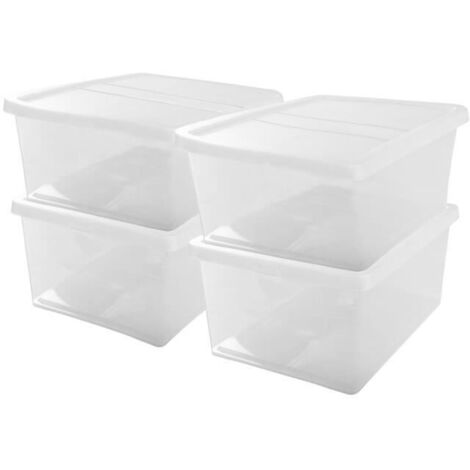 IRIS OHYAMA Set de 4 boîtes de rangement avec couvercle NCB-40 - 4x 40 L - L54 x l39.5 x H24.5 cm - Transparent (1/5)